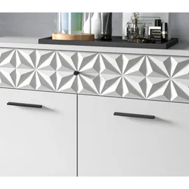 inn.furn Badezimmer, Kommode in Weiß Hochglanz, 70 cm, Relief