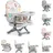 Moni Kinderstuhl Kiwi, Kinder Stuhl-, Sitzerhöhung, Boostersitz, Tisch, klappbar bunt
