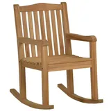 MiaMöbel Schaukelstuhl, aus massivem Teakholz Honig braun