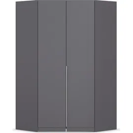 otto home Eckkleiderschrank OTTO HOME "Kleiderschrank Schrank Ankleidezimmer Schlafzimmer Garderobe AGORDO", grau (graumetallic), B:117cm H:210cm T:117cm, Holzwerkstoff, Schränke, Eckkleiderschrank, voll ausgestattet mit großzügigem Stauraum, 2 Höhen MADE IN