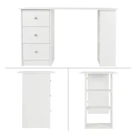 ML-Design Schreibtisch Computertisch Bürotisch mit Schubladen Ablage Regal 120x49x72 cm