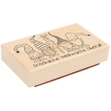 Rayher Stempel Holz "Es wichtelt", x 10 cm, Motivstempel Holz, Holzstempel, Weihnachtsstempel, Butterer Stempel, 29224000