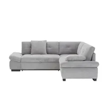 bobb Eckcouch Mikrofaser grau