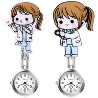 Avaner Krankenschwesteruhr Cartoon Taschenuhr mit Clip Schwesteruhr Kitteluhr FOB Uhr Pflegeruhr Anlog Quarzuhr für Arzt Doktor Krankenschwester Medical