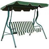 Costway Hollywoodschaukel 3-sitzer Mit Sonnendach Gartenschaukel Schaukel Gartenliege Schaukelbank Gartenbank Grün