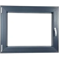 ALUCON Fenster 1000x800 mm – Fenster 100x80 cm – Kunststofffenster Innen Anthrazit/Außen Anthrazit – Flügelfenster DIN Links