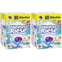 Weißer Riese Universal Trio-Caps Aromatherapie Essentials 160 (2x 80) Wäschen, Waschmittel mit Lotus & Mandelöl, pflegendes Vollwaschmittel mit ätherischen Ölen, die zu 100% natürlich sind