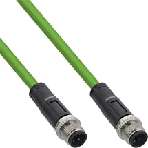 InLine Industrie Netzwerkkabel, M12 4-pin D-kodiert Stecker/Stecker, PUR, 20m