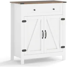 Costway Sideboard mit 1 Schublade & Verstellbarem Regal 80 x 40 x 92 cm Weiß