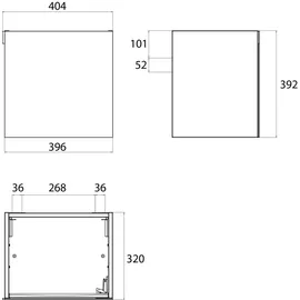 EMCO Waschtisch-Unterschrank 39,6 x 39,2 x 32 cm Optiwhite