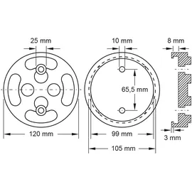 KS Tools Hebebühne Gummi Ø 120 mm mehrfarbig