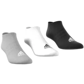 adidas Thin and Light No-Show Socken, 3 Paar Medium Grey Heather / White / Black 34-36