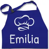 Kinderschürze Schürze Kinder Jungen Mädchen - Kochschürze - mit Name - 7-14 Jahre - Royalblau - kinderkochschürze koch kinderkochschürzen kind kochen kochschürzen für kleinkinder küche - 7-13 Jahre