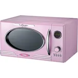 MELISSA 16330130 Retro Mikrowelle/1000 Watt/23 Liter Garraum,Design Mikrowelle mit Grill/Pink Rosa