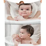 Bemaystar Personalisierte Decke personalisierte Geschenke - Decke mit Foto Fotodecke mit Eigenem Foto Geschenke für Mama, Papa, Baby, Familie, Muttertag, Vatertag, Geburtstag,Weihnachten 2 Foto