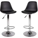 House Nordic Barhocker 2er-Set TRONDHEIM 41 x 39 x 82 cm Schwarz