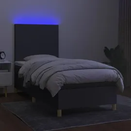 vidaXL Boxspringbett 100 x 200 cm Dunkelgrau
