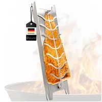 eluno Räucherbrett Flammlachsbrett aus Edelstahl, Edelstahl, (1-St) silberfarben