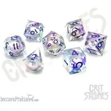 glassstaff Crit Stones Meridian Mystique Electroplated Liquid Core RPG Dice Set
