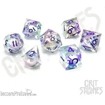glassstaff Crit Stones Meridian Mystique Electroplated Liquid Core RPG Dice Set