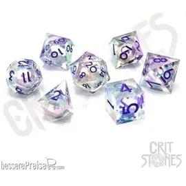 glassstaff Crit Stones Meridian Mystique Electroplated Liquid Core RPG Dice Set