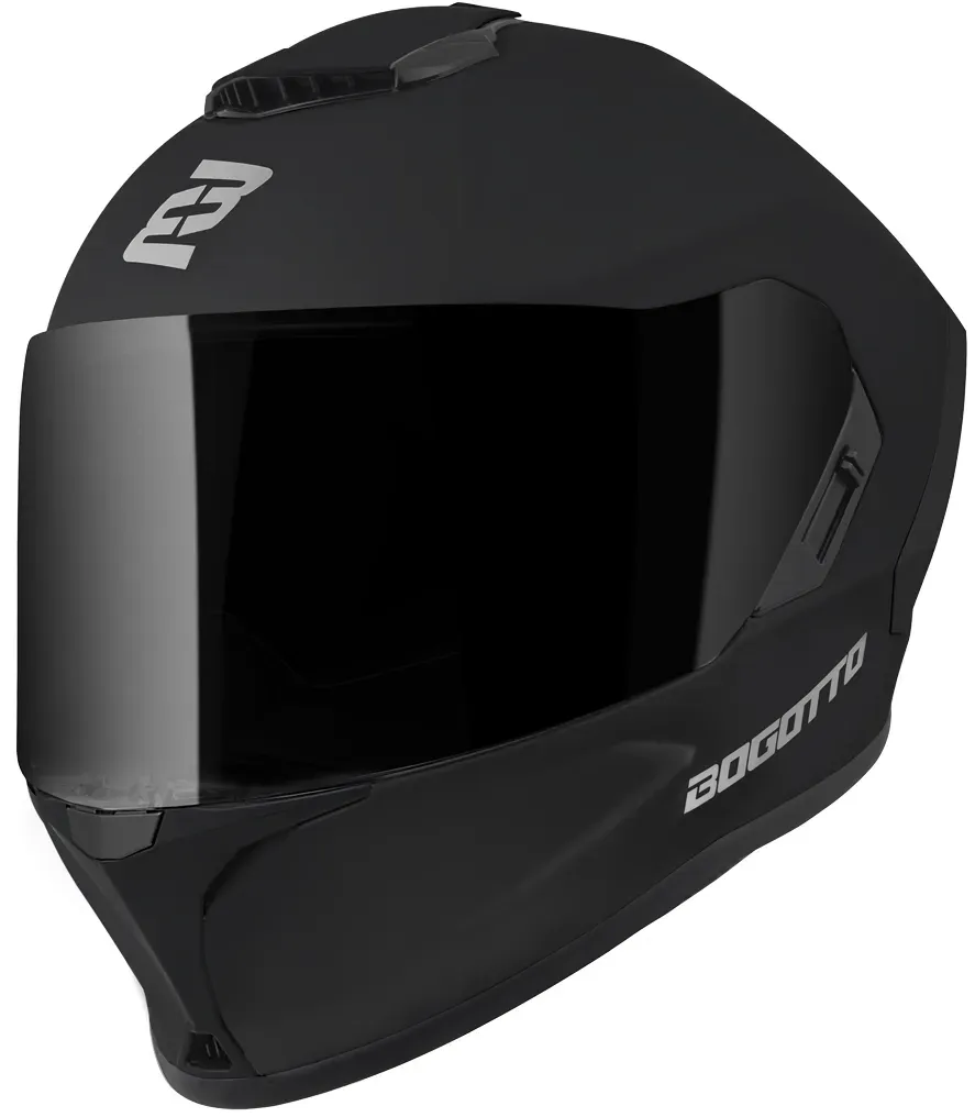 Bogotto Phantom Fiberglass Helm, zwart, S Voorman