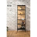 fif möbel Vitrine STEP (1-St) Standvitrine, Vitrinenschrank, Glasvitrine, Sammlervitrine schwarz