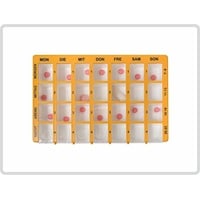 Pillendose Tablettenbox Arzneikassette 7-Tage, 1 Woche, Gelb - Pillenbox