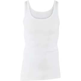 CALIDA Twisted Cotton Unterhemd Herren, Feinripp mit extralangem Rücken Weiss 58-60