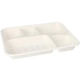 Papstar Menü-Tray 5-geteilt 2,4 cm x 21,6 cm x 31,7 cm 25 St. Weiß