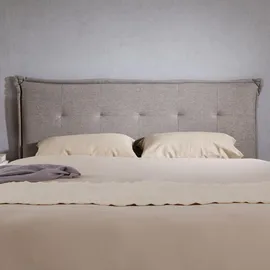 Idimex Kopfteil ZELOX mit Holzbeinen 160 cm in Grau - gepolsterte Bettrückwand für Doppelbetten, Headboard mit hochwertigem Stoffbezug & gestepptem Look