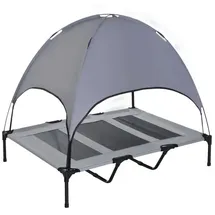 PawHut Hundebett mit Baldachin 122 x 92 cm grau