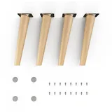 sossai® Möbelfuß Holzfüße Rund schräge Ausführung Öl-Finish / Natur, (4-St), 8cm - 71cm 25 cm