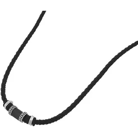 Tom Tailor Halskette 2100700 Schwarz / Leder / Edelstahl