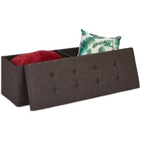 Relaxdays Sitzbank, mit Stauraum, faltbar, gepolstert, mit Trenngitter, 120