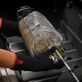 Weber Drehspießkorb Ø 30 cm Edelstahl weiß