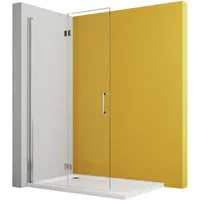 Boromal - Walk in Duschwand mit Falttür 70x195cm Dusche Duschkabine Duschtrennwand 5mm ESG-Sicherheitsglas Faltwand