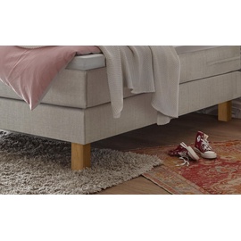 Hasena Boxspringbett 140-180 cm Braun / Hellgrau, Liegefläche:160 x 200 cm, Topper:Base-Topper