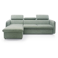 JVmoebel Ecksofa Design Ecksofa Schlafsofa Multifunktion Couch Leder Textil Polster, Mit Bettfunktion grau