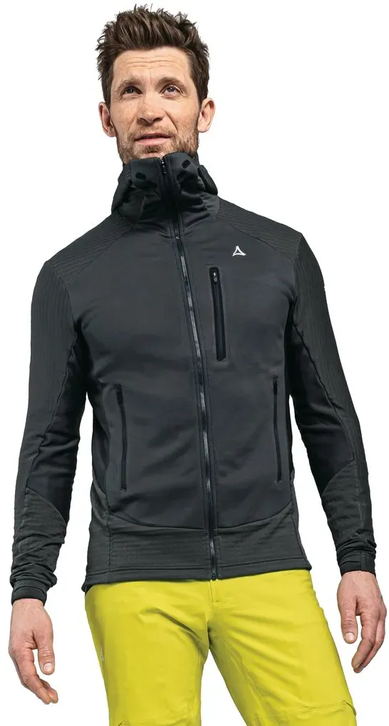 Schöffel Fleecejacke Rotbach Hoody (Kapuze, robust, elastisch) anthrazitgrau Herren