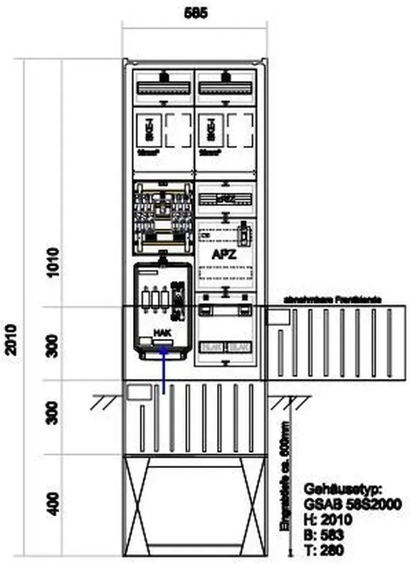 GSAB Elektrotechnik Zähleranschlußsäule Z#02.00.1P21ezAPZRfZ