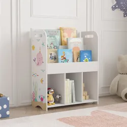 Kinderregal Røyrvik 75x62x29 cm mit Ozean Motiv