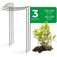 Novatool 3 Strauchstützen halbrund 70 x 40 cm Grün