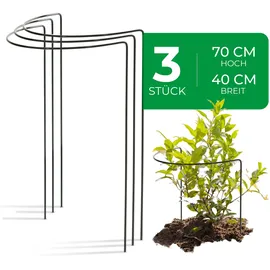 Novatool 3 Strauchstützen halbrund 70 x 40 cm Grün