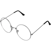 ROSENICE Runde Brille, Unisex, Retro, klare Gläser, ultraleicht, für Cosplay (Silber)