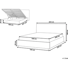 Beliani Polsterbett Beige Textil, 180x200 cm