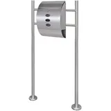 vidaXL Briefkasten Edelstahl silber