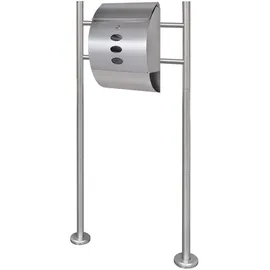 vidaXL Briefkasten Edelstahl silber
