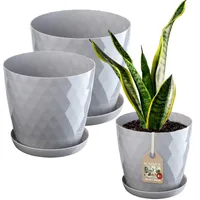 Kadax Blumentopf Set mit Untersetzer, aus Kunststoff, 25 cm
