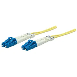 Intellinet Fiber Optic Patch Cable, OS2, LC/LC, 5m, Yellow, Duplex, Single-Mode,